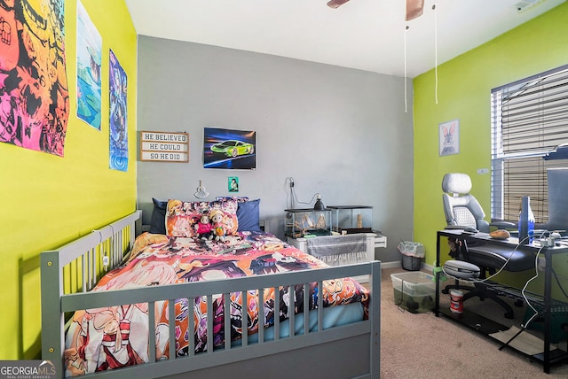 215 Apalachee Dr, Bethlehem, GA 30620 - bedroom with carpet floors and ceiling fan
