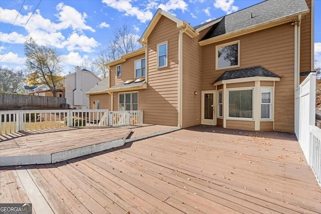 wooden terrace with fence