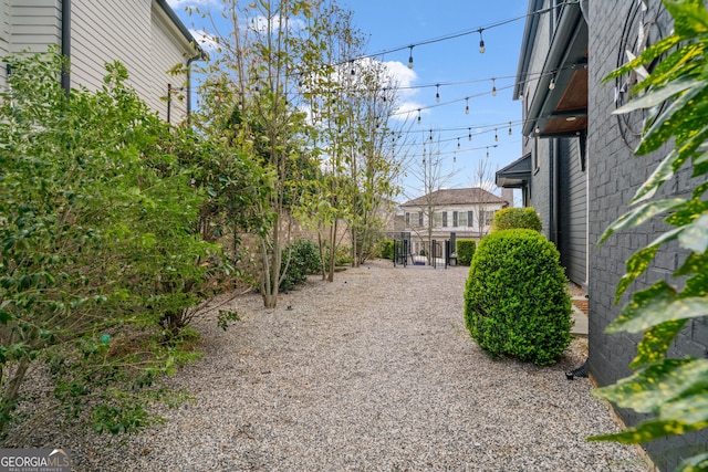 view of yard with fence