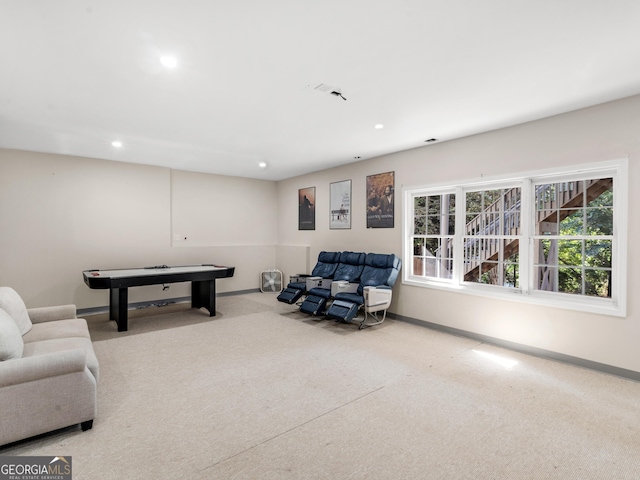 152 Vinings Lake Ct SW, Mableton, GA 30126 - living area featuring carpet floors, baseboards, and recessed lighting