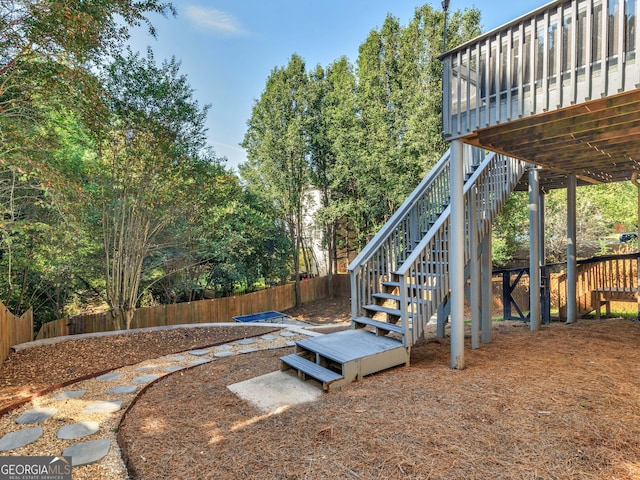 152 Vinings Lake Ct SW, Mableton, GA 30126 - view of yard featuring fence and stairway
