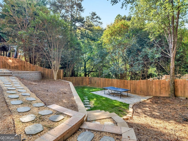 152 Vinings Lake Ct SW, Mableton, GA 30126 - view of yard with a fenced backyard and a patio area