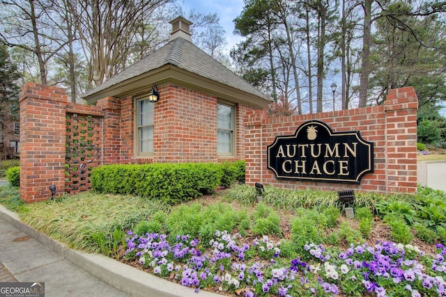 view of community sign