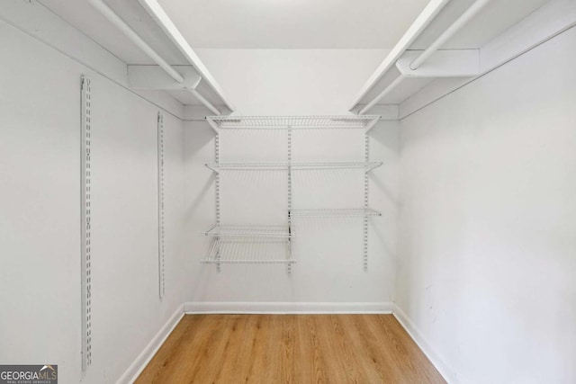 spacious closet with wood finished floors