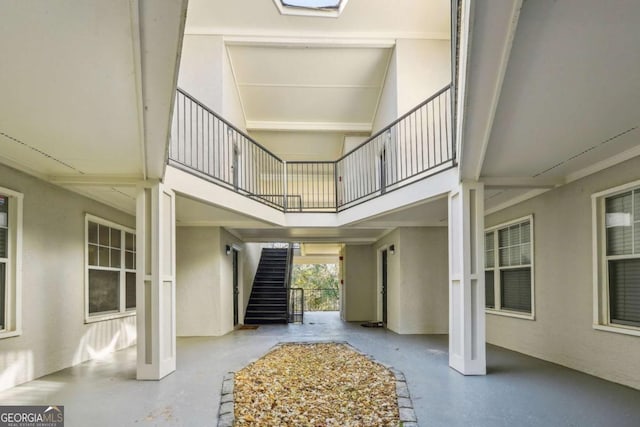 exterior space featuring stucco siding and a patio