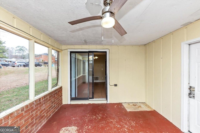 1736 Salem Woods Dr SE, Conyers, GA 30013 - unfurnished sunroom featuring visible vents, plenty of natural light, and ceiling fan