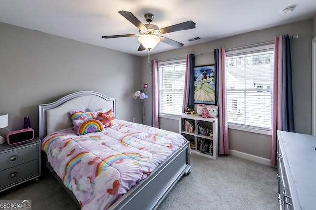 3739 Silvery Way, Powder Springs, GA 30127 - bedroom with multiple windows, baseboards, visible vents, and carpet floors