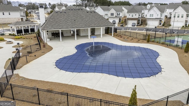 3739 Silvery Way, Powder Springs, GA 30127 - pool featuring a patio area, a residential view, and fence
