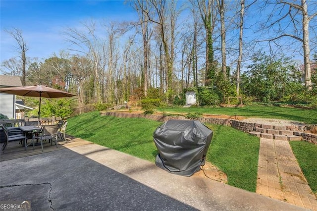 view of yard with a patio