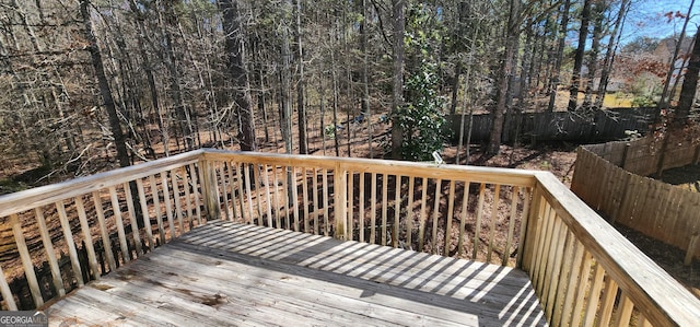 194 Goldleaf Dr, Hampton, GA 30228 - wooden terrace with a fenced backyard