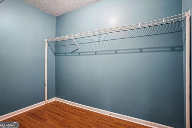 walk in closet featuring wood finished floors