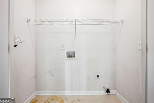 laundry room featuring hookup for a washing machine and hookup for an electric dryer