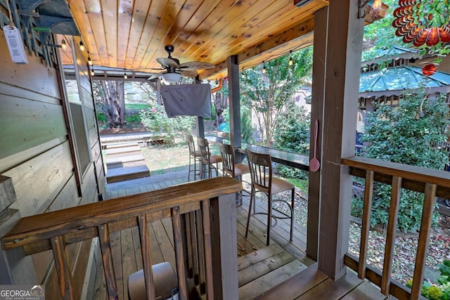 656 River Vista Dr, Dillard, GA 30537 - deck featuring a ceiling fan