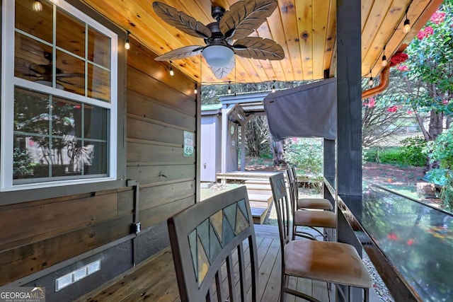 656 River Vista Dr, Dillard, GA 30537 - wooden deck featuring ceiling fan