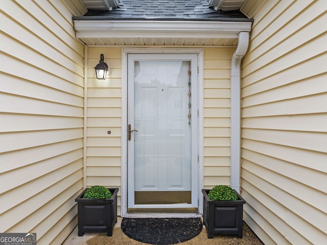 455 Ellesmere Way, Buford, GA 30518 - doorway to property with a shingled roof