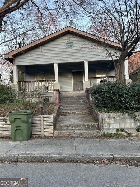 view of front of house with covered porch