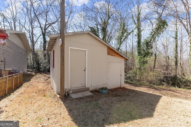 view of shed