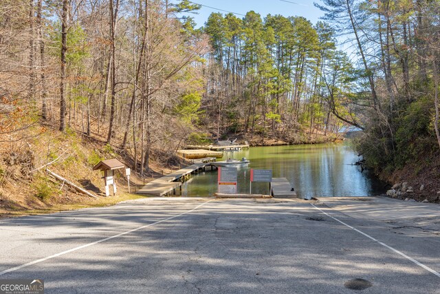 181 Yonah Lake Cir, Toccoa, GA 30577 - water view featuring a boat ramp and a dock