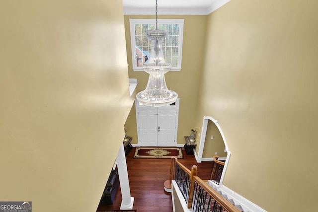 1621 Telfair Chase Way, Lawrenceville, GA 30043 - interior space featuring baseboards, ornamental molding, and wood finished floors