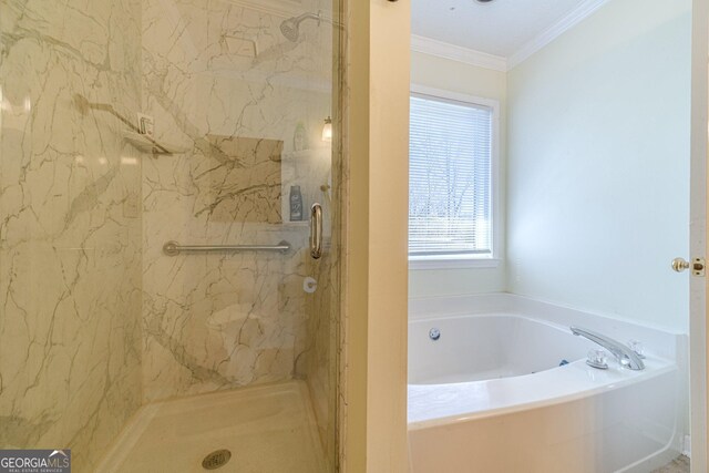 45 Somerset Ct, Covington, GA 30016 - ensuite bathroom with double vanity, a ceiling fan, a sink, and crown molding