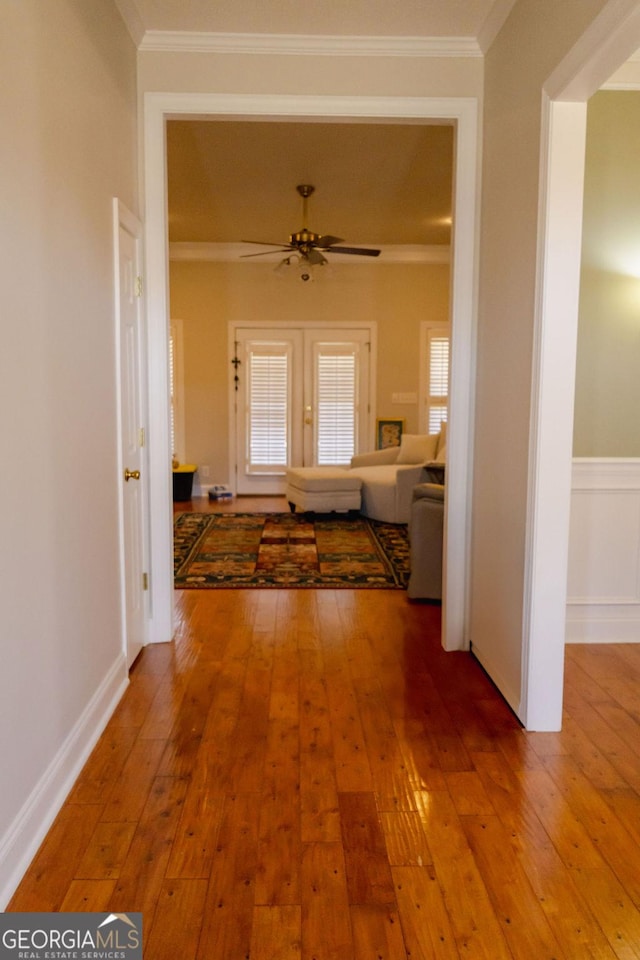 430 Brantley Rdg, Warner Robins, GA 31088 - corridor with hardwood / wood-style floors and crown molding