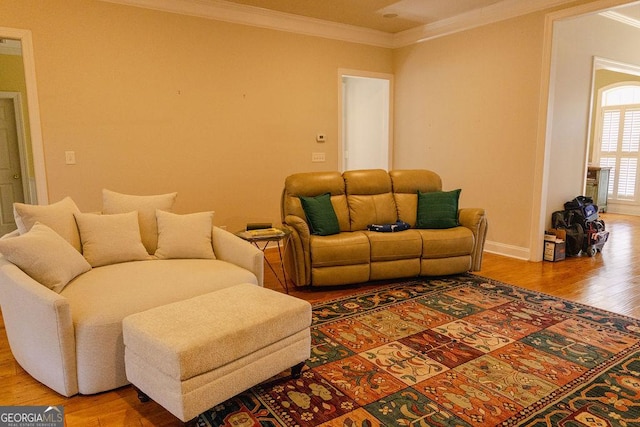 430 Brantley Rdg, Warner Robins, GA 31088 - living area with light wood-style floors and crown molding
