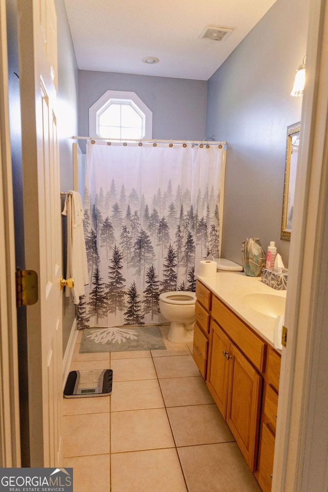 430 Brantley Rdg, Warner Robins, GA 31088 - full bath with vanity, tile patterned flooring, and a shower with curtain