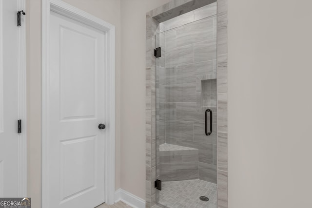 243 Barrington Oaks Dr, Brunswick, GA 31523 - full bath with baseboards and a stall shower