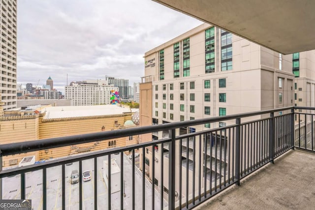 balcony with a view of city