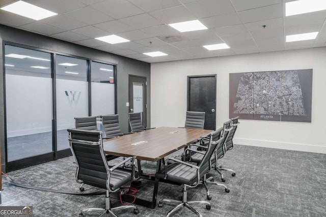 620 Peachtree St NE Unit 1413, Atlanta, GA 30308 - carpeted office featuring baseboards and a paneled ceiling