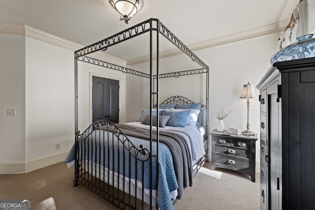 3491 Falls Branch Ct, Buford, GA 30519 - carpeted bedroom with ornamental molding and baseboards