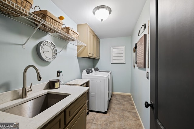 3491 Falls Branch Ct, Buford, GA 30519 - laundry area with washing machine and clothes dryer, cabinet space, and baseboards