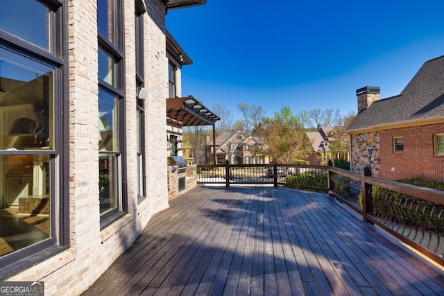 3491 Falls Branch Ct, Buford, GA 30519 - wooden terrace featuring a residential view and a grill
