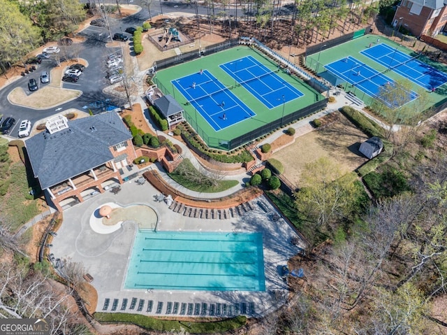 3491 Falls Branch Ct, Buford, GA 30519 - drone / aerial view of a pool area