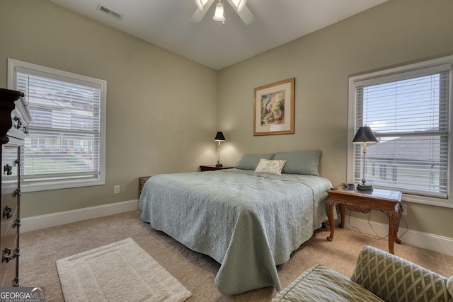 1649-H Lakeview Dr, Young Harris, GA 30582 - bedroom featuring light colored carpet, baseboards, and ceiling fan