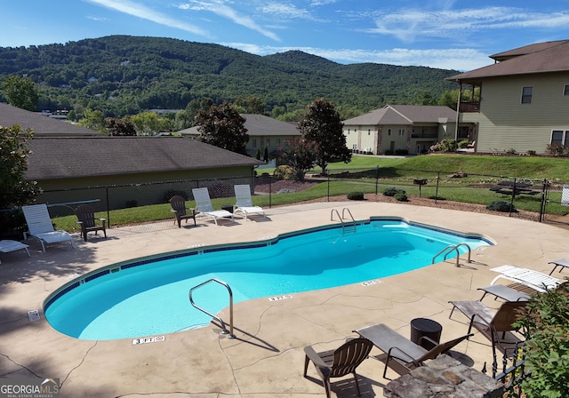 1649-H Lakeview Dr, Young Harris, GA 30582 - community pool featuring a mountain view, fence, and a patio