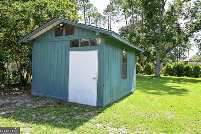 view of shed