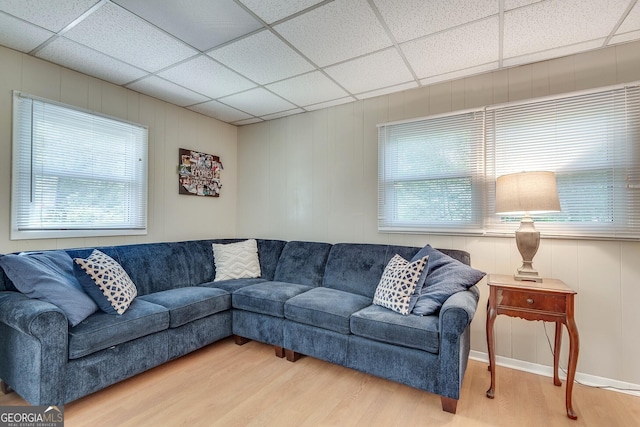 2926 Westbury Dr, Decatur, GA 30033 - living area with a paneled ceiling, plenty of natural light, and wood finished floors