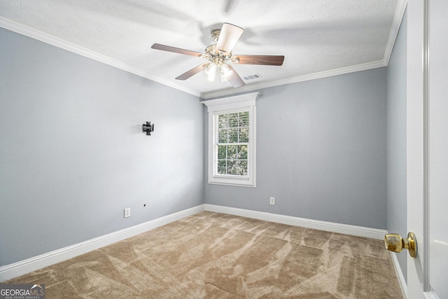 1472 Hartman Dr SW, Lilburn, GA 30047 - empty room with carpet, baseboards, a ceiling fan, and crown molding