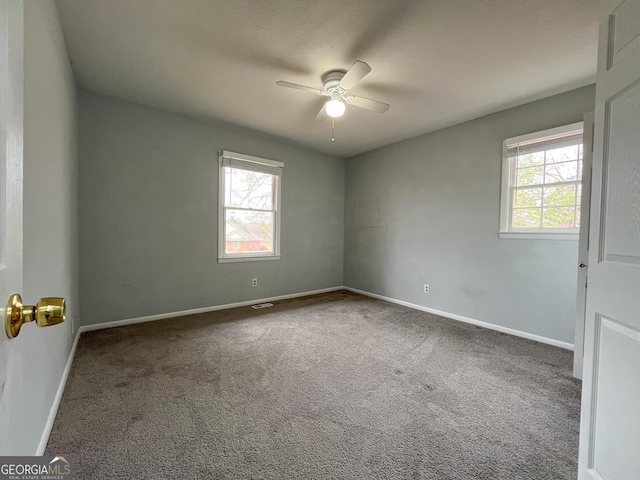 1105 Claxton Dairy Rd, Dublin, GA 31021 - empty room with a ceiling fan, healthy amount of natural light, and carpet