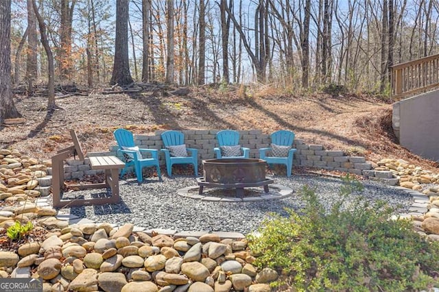197 Saddleridge Dr, Bremen, GA 30110 - view of yard featuring an outdoor fire pit and a patio area