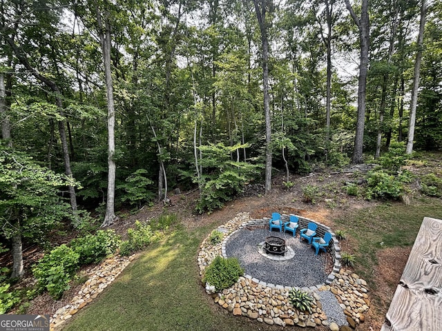 197 Saddleridge Dr, Bremen, GA 30110 - view of yard with an outdoor fire pit