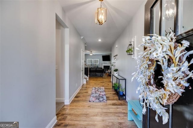 197 Saddleridge Dr, Bremen, GA 30110 - hallway featuring wood finished floors and recessed lighting