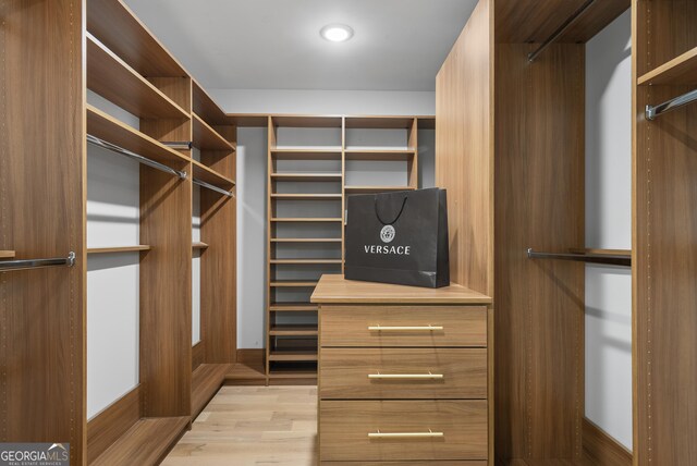 spacious closet featuring wood finished floors