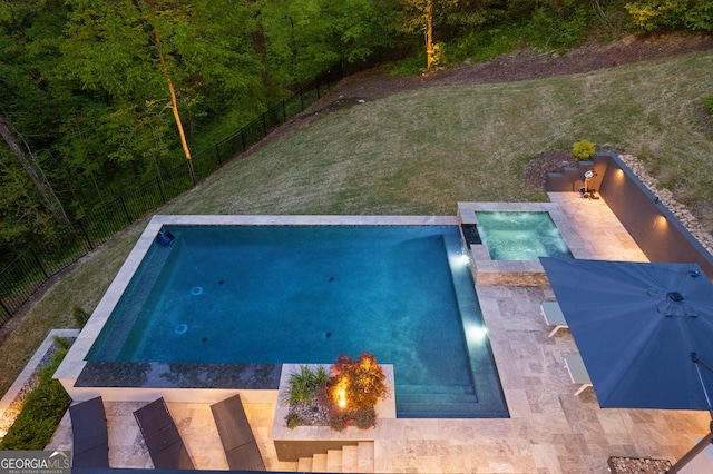 2672 Langland Ct NE, Atlanta, GA 30345 - view of swimming pool with a patio area and a pool with connected hot tub