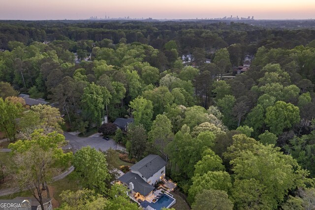 bird's eye view with a forest view