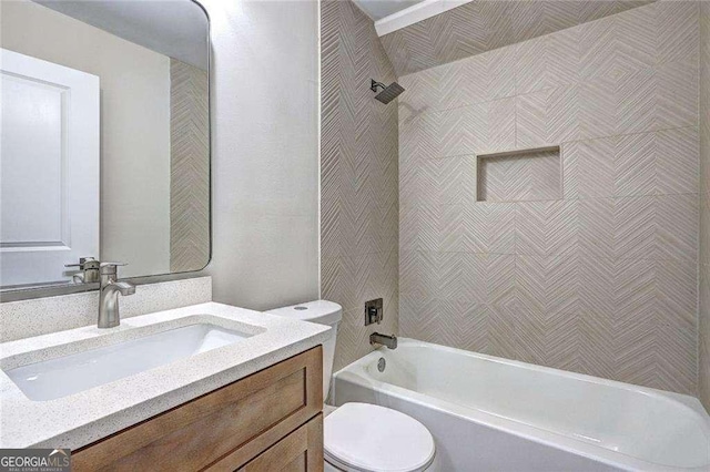 810 Commodore Dr NW, Atlanta, GA 30318 - full bath featuring toilet, vanity, and shower / bathtub combination