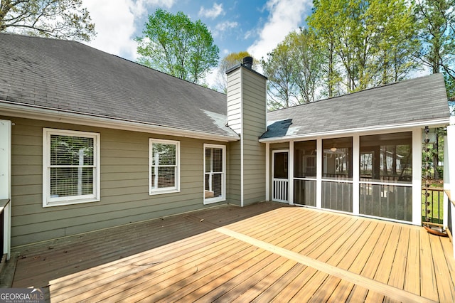 195 Creekside Way, Mcdonough, GA 30252 - deck featuring a sunroom