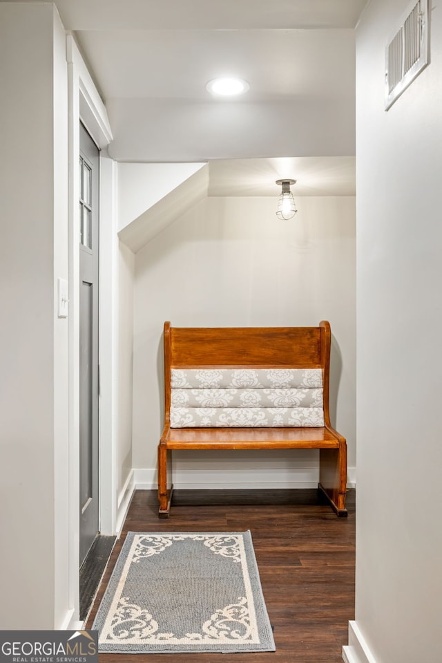 bedroom with baseboards, visible vents, wood finished floors, and recessed lighting