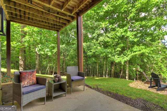 54 Channing Holw, Morganton, GA 30560 - view of patio / terrace with a forest view